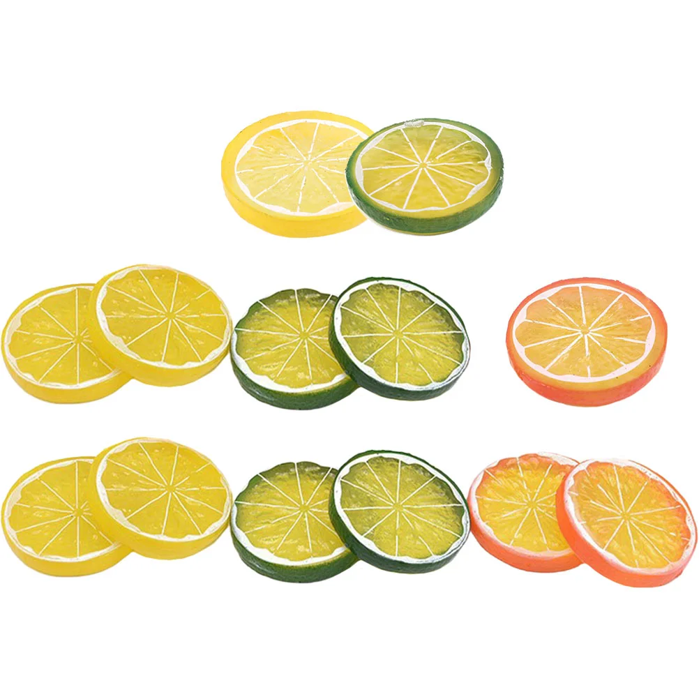 

13 Pcs Ornaments Lemon Limes Slice Faux Lemons Dining Table Simulation Fruit Pvc Fake Slices Artificial Vegetables Fruits