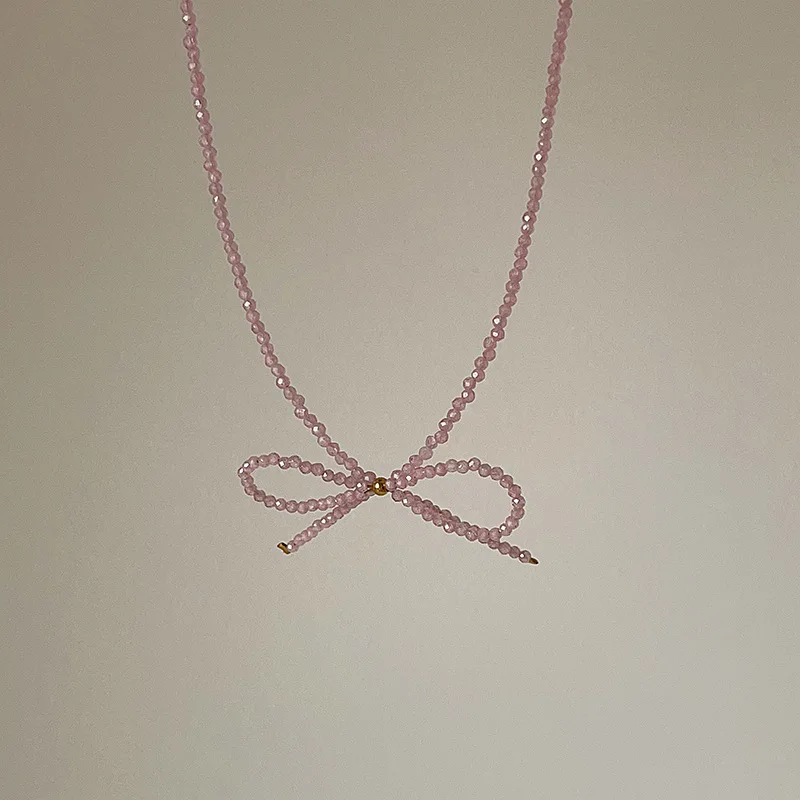 Ожерелье Draweye с хрустальным бантом для женщин бисер корейская мода милые