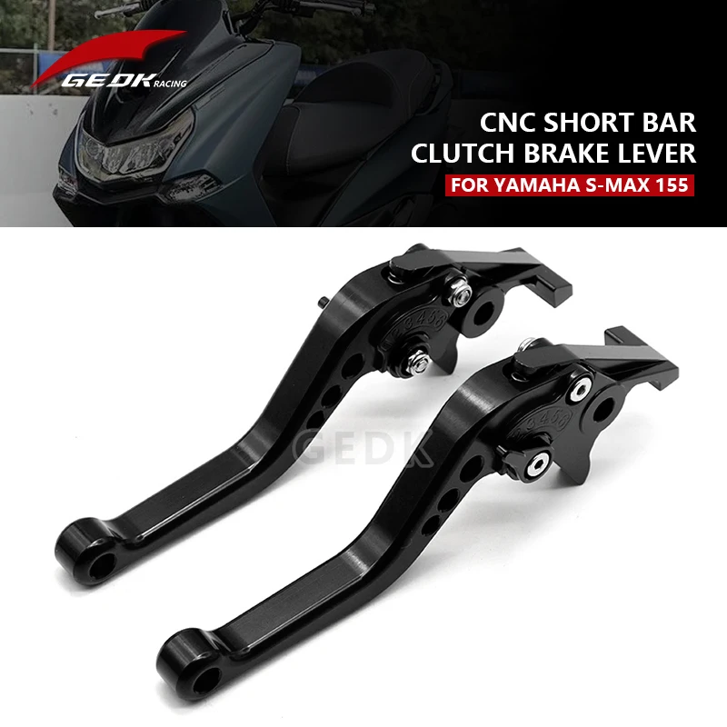 

Motorcycle Short Brake Lever CNC Aluminum for Yamaha SMAX155 Clutch Modification Accessories 6 Section Distance Adjustment