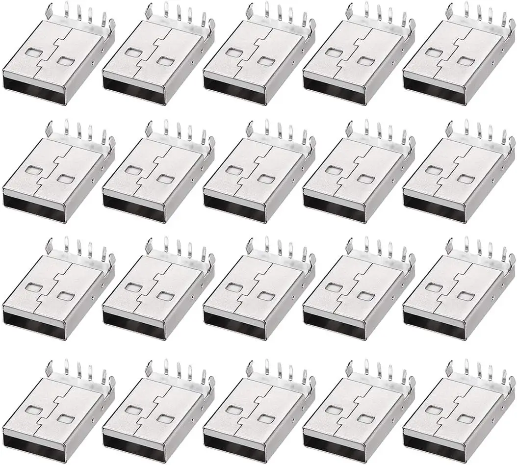 

PCB USB разъем типа A 2,0 штекер разъем 90 градусов изгиб ноги 20 шт.