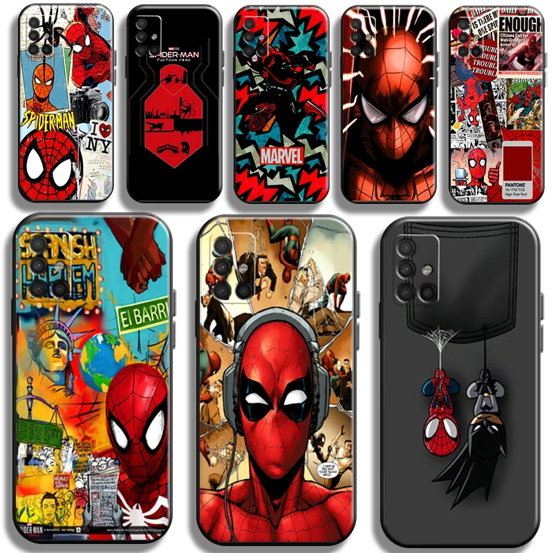 

Marvel Avengers Spiderman For Samsung Galaxy A51 A51 5G Phone Case Soft Funda TPU Carcasa Cover Shell Back Liquid Silicon