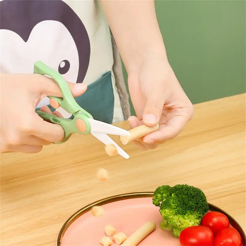 

Baby Complementary Food Scissors Safety Protection Food Scissors Portable Children's Ceramic Scissors Infant Feeding Aid Scissor