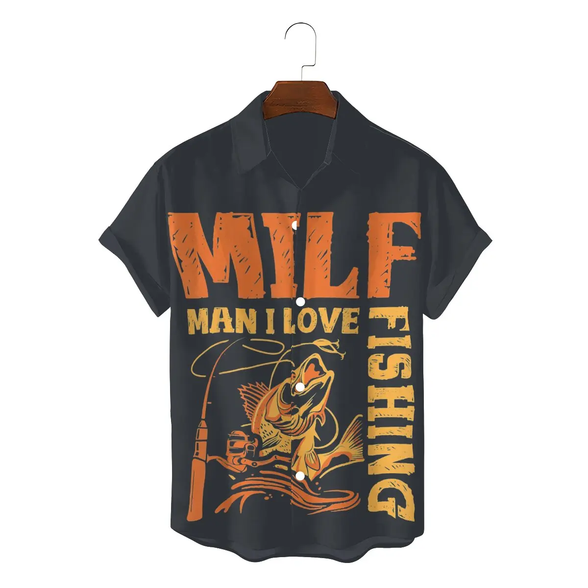 

Fisherman Man I Love Fishing 2022 Man's Funny Hawaii Shirts MILF Funny Meme Square Collar Short Sleeve Fabric 3D Shirt Top