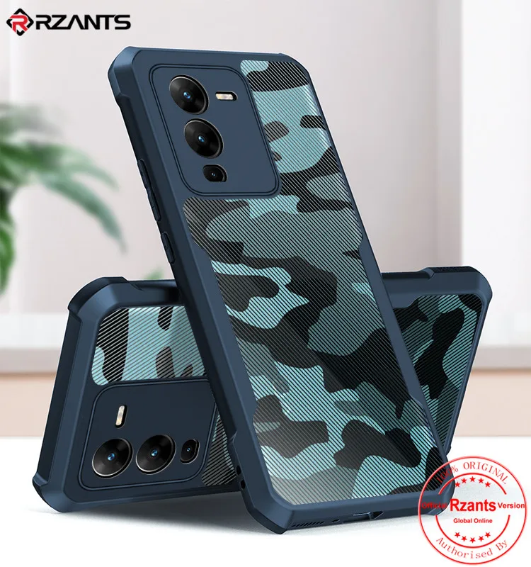 

Rzants For VIVO V25 Pro S15 Pro 5G Case Hard Camouflage Cover TPU Frame Bumper Half Clear Phone Shel