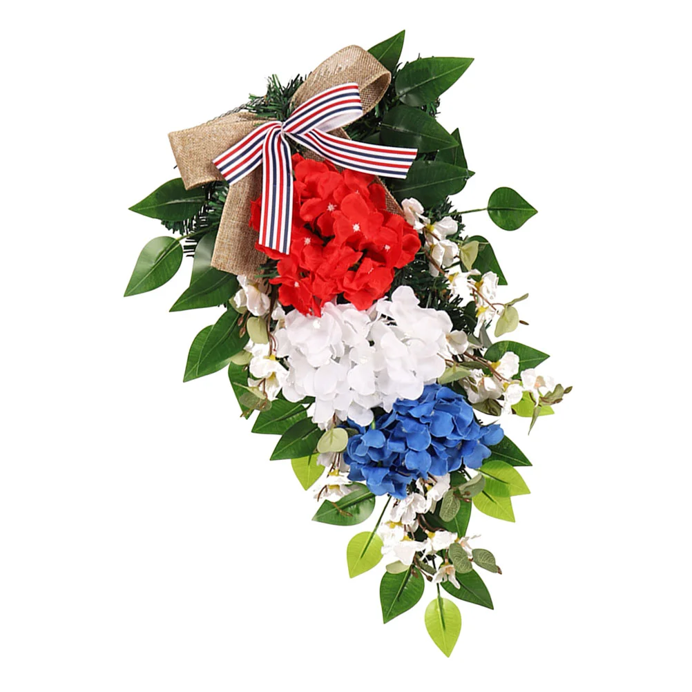 

Wreath Day Patriotic July 4Th American Decor Of Independence Hanging Garland Memorial Flag Flower Wreaths Decoration Floral