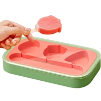 silicone ice cream mold sicle mould ice maker mould sicle mould diy 3 cavities ice maker mould long service life fruit shapes