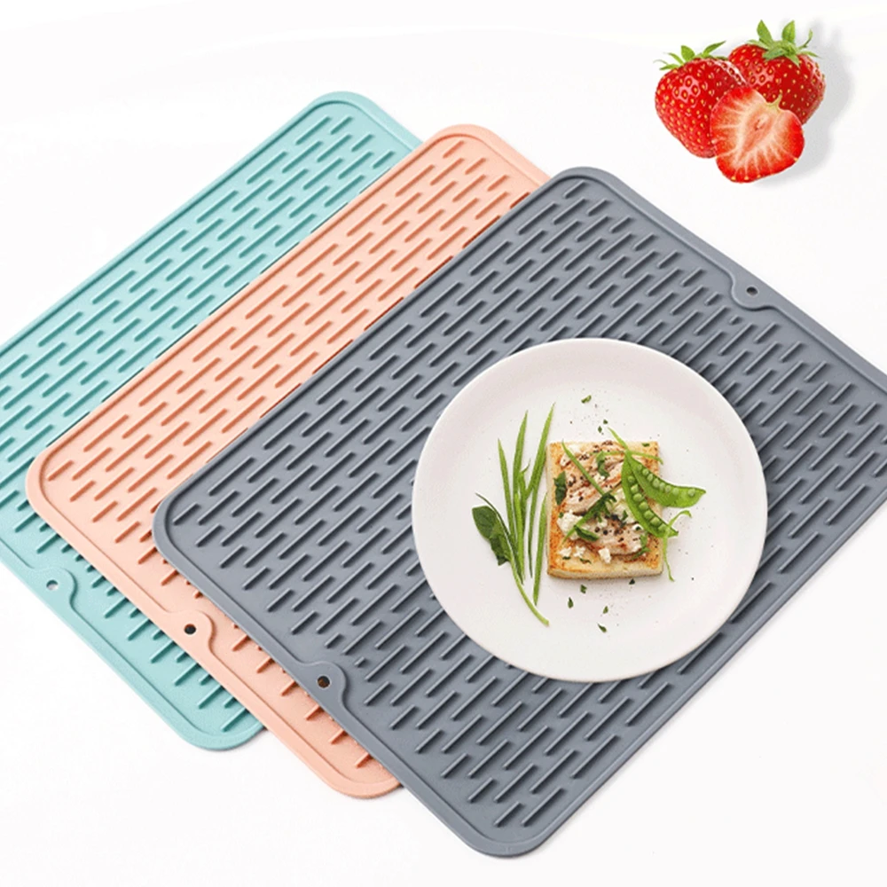 

Multifuctional Silicone Protection Drying Mat Heat Insulation Holder Dish Cup Draining Pad Kitchen Placemat Tray Kitchenware