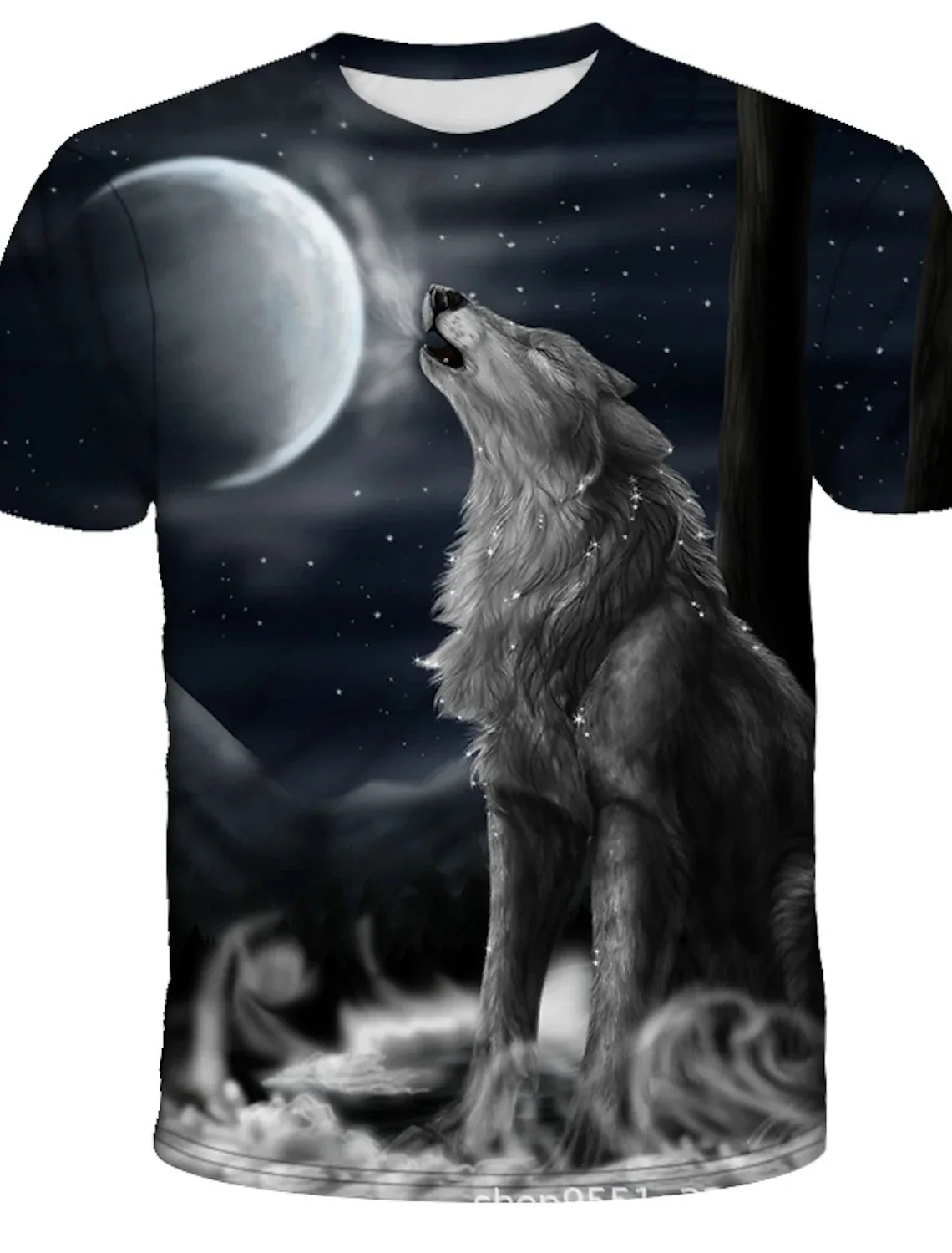 

Men's Hipster Wolf 3d Printed T-shirt Printing Short Sleeve Fashion Summer Tee 3D Animal Plus Size Round Neck Daily Holiday Tops