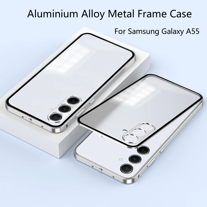 Чехол из алюминиевого сплава с металлической рамкой для Samsung A55 матовый