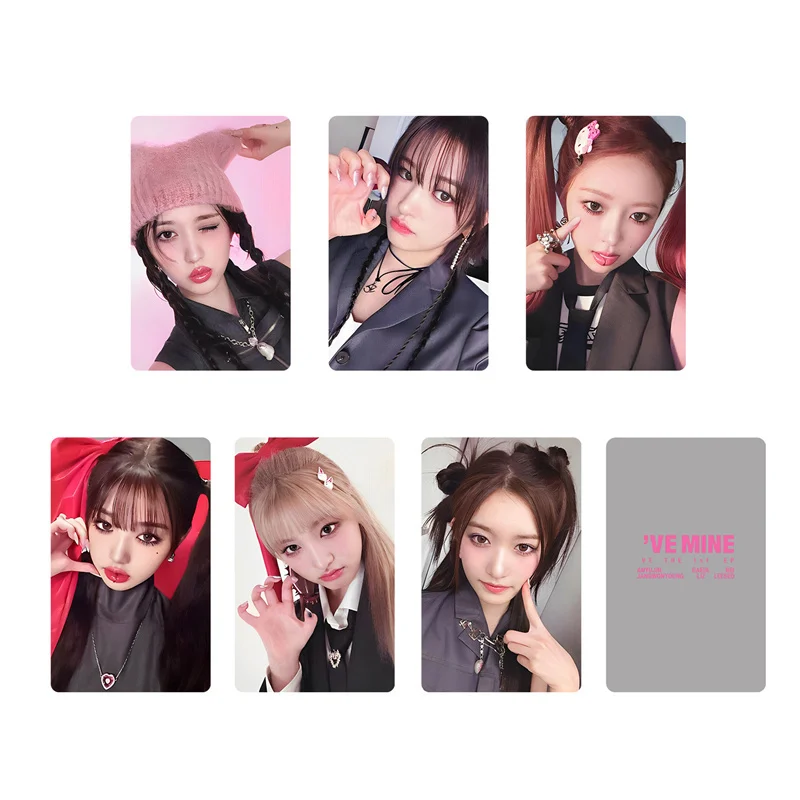 

6 шт./набор Kpop IVE новый альбом 1-я фотооткрытка EP Ihas MINE ломо-карта Рей Wonyoung LIZ Gaeul Leeseo Коллекционная открытка