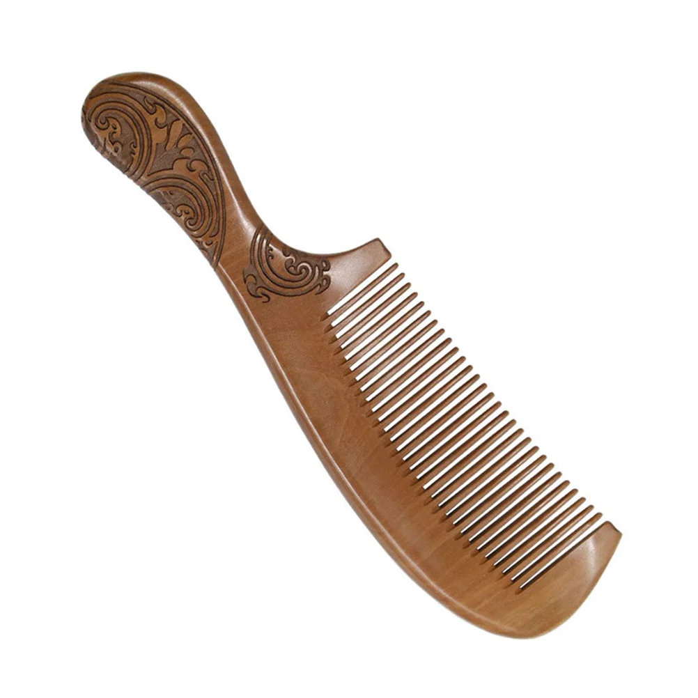 

Comb Hair Woodcombs Women Mahogany Curly Men Peach Wooden Cutting Salon Carving Sandalwood Brush Hairdressing Shower Thick