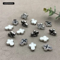 assomada perforated cross beads for jewelry making alloy handmade jesus crocs charms pendant link chain diy jewelry accessories