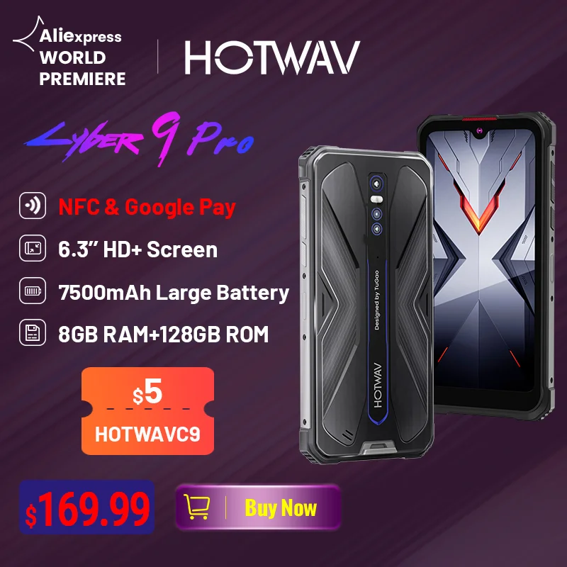 HOTWAV Cyber 9 Pro 4G Rugged Smartphone Helio P60 Octa Core 6.3