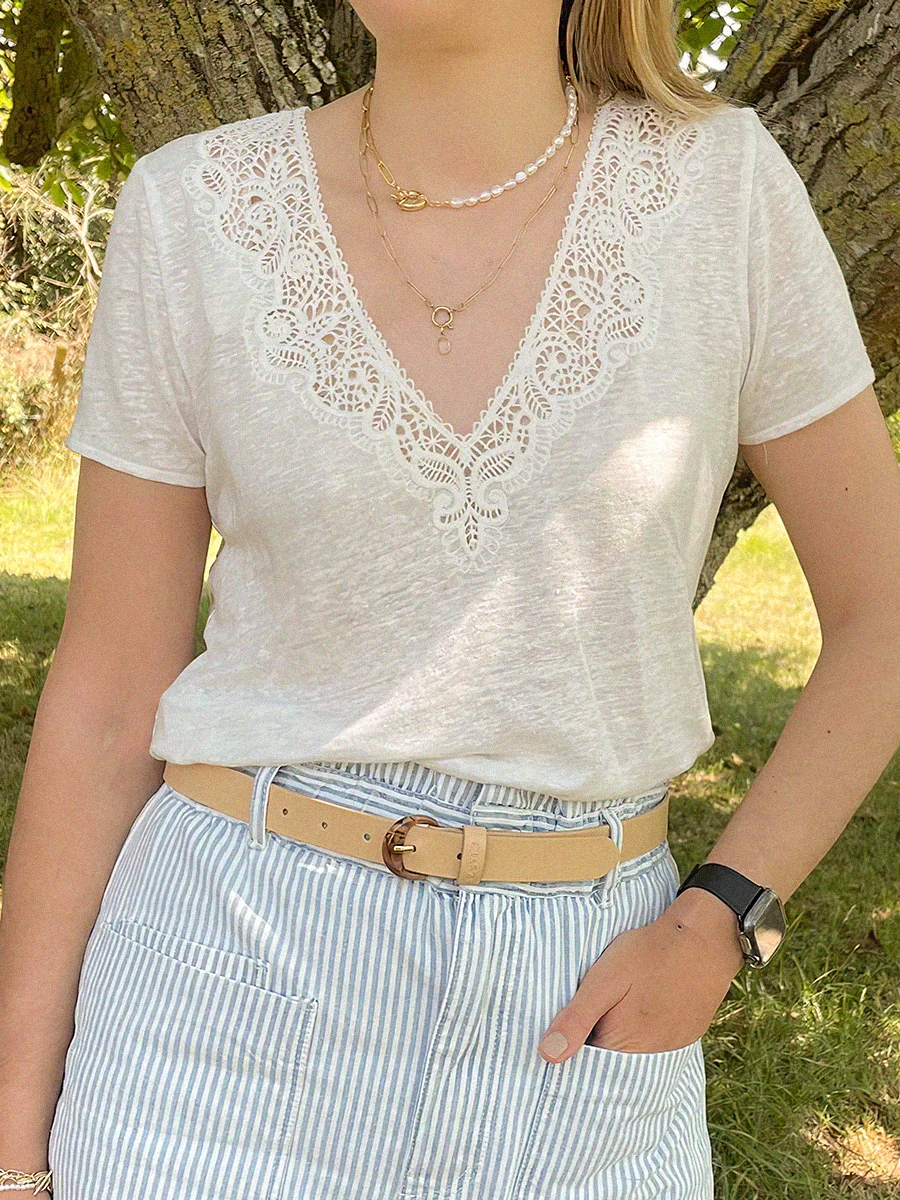 

Hollow Out Patchwork Tee Shirt Women Summer Clothing 2022 Short Sleeve Sexy T-Shirt T Shirt Femme Elegant Top Tshirt Fashion