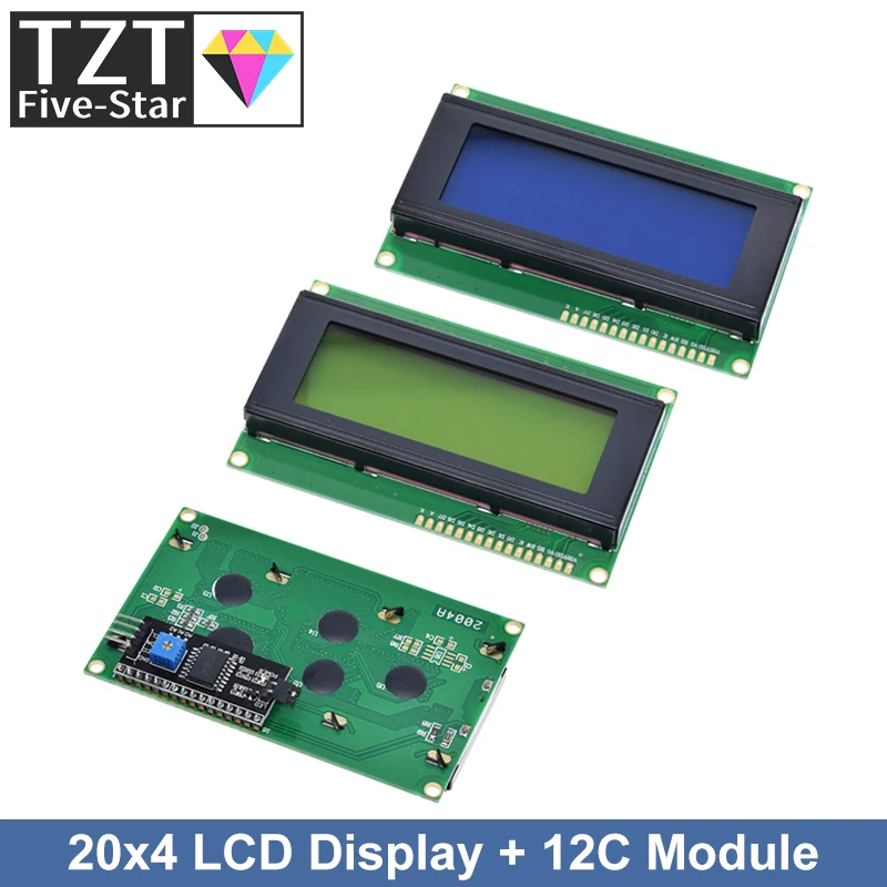 ЖК-дисплей 2004 + I2C 20x4 2004A синий/зеленый экран HD44780 символьный ЖК-дисплей/w IIC/I2C