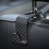 42pcs carbon fiber car seat back hook backrest hanger multifunction portable car seat hooks for handbag purse bags storage