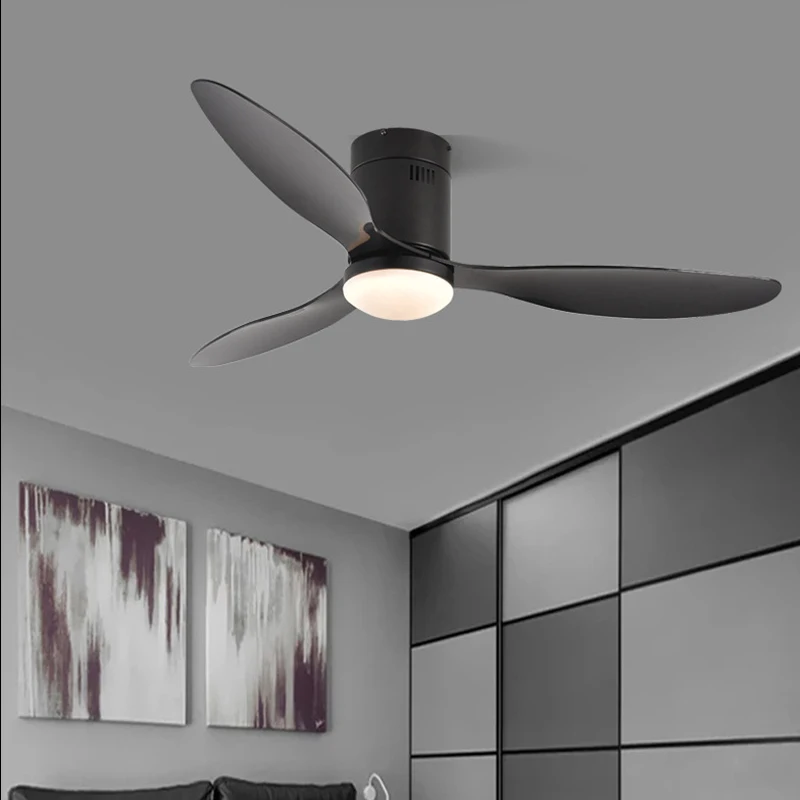 

52 Inch Decorative DC Ceiling Fan With Remote Control Without Light Black ABS Ceiling Fans with light 220v Ventilador De Techo