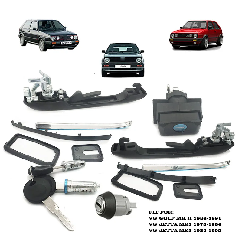 

191898081 VW GOLF MK2 COMPLETE LOCK KIT SET DOOR HANDLES TAILGATE DOORS IGNITION WITH 2 SAME KEYS