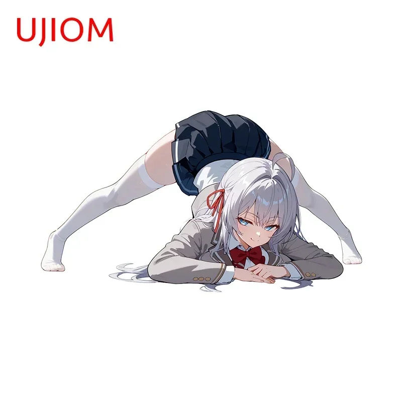 UJIOM 13 см × 7 4 Alya мультяшные наклейки на стену забавная поза девушка аксессуары для