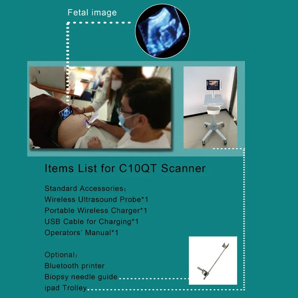 C10QT Dual-Probes Многоцелевой ультразвуковой выпуклый матки + эндозвание кадический