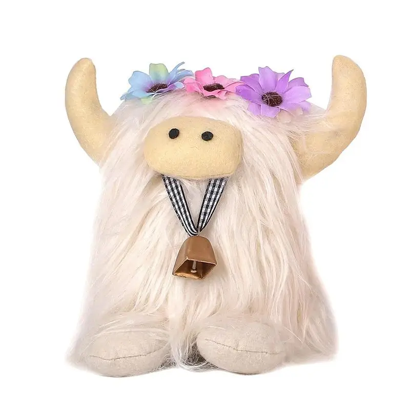 

Cow Stuffed Animals Plush Toy Highland Stuffed Cow Toy Animal Doll Soft Breathable Multifunctional Home Decoration Pillow Gift