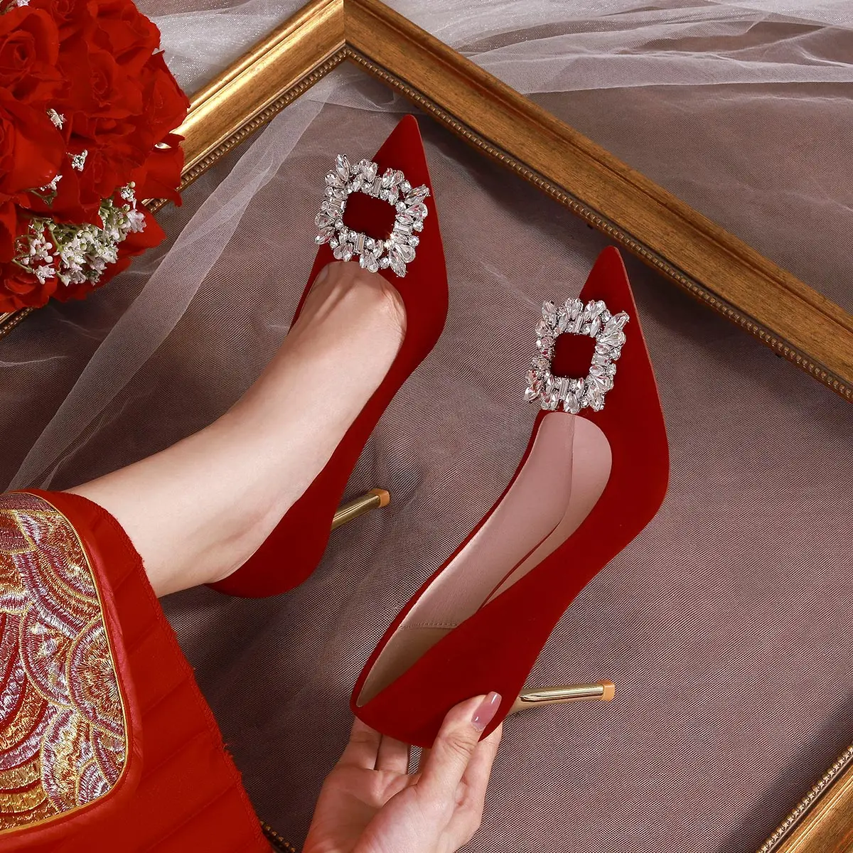 

Туфли женские на высоком каблуке 12 см, босоножки без застежки, заостренный носок, шнуровка, туфли-лодочки, золотистые, бежевые, 2022