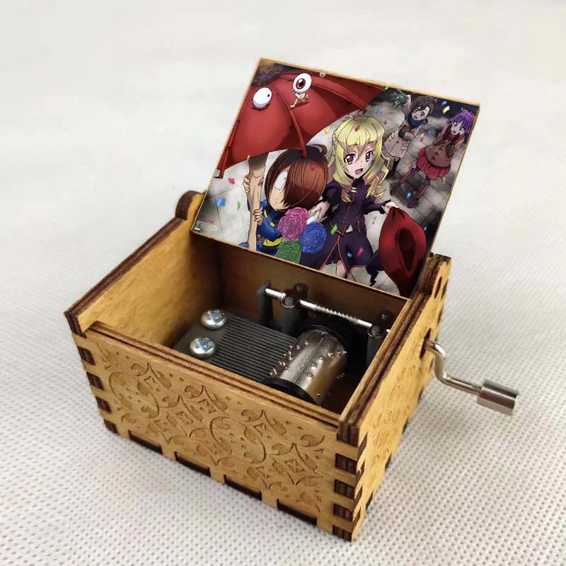 

Music Box Wooden Hand Cranked Birthday Gift Kids Christmas Halloween Gifts For anime GeGeGe no Kitaro Cartoon music box