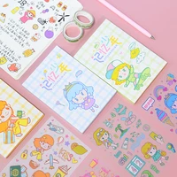hand account glitter sticker set creative cute cartoon girl hand account diy diary decoration material and paper tape