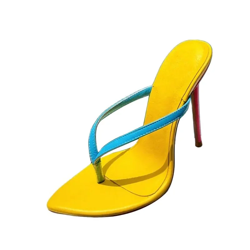 Arden Furtado Летние шлепанцы на тонком каблуке с открытым носком Разноцветные очень