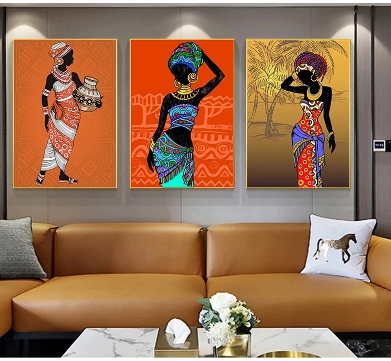 

African Tribal Women Dance Pictures Canvas Painting Oil Painting Poster Modern Prints Wall Art For Livingroom Home Decoration