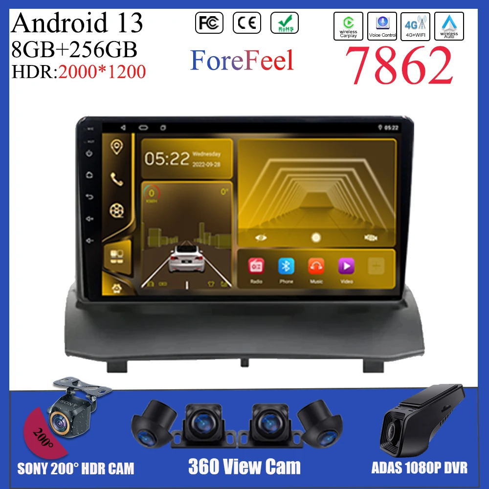 7862 Android для Ford Fiesta MK7 2009 - 2017 2013 2016 сенсорный видео Bluetooth стерео QLED экран Carplay
