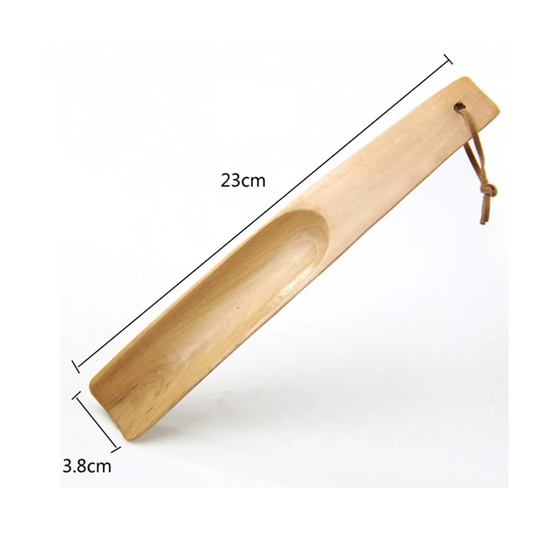 1 Pc Shoe Horn For Boots Home Hotel Wearing Wooden Athletic Spoon Pull Odor Resistant Hanging Loop Portable Long Handle