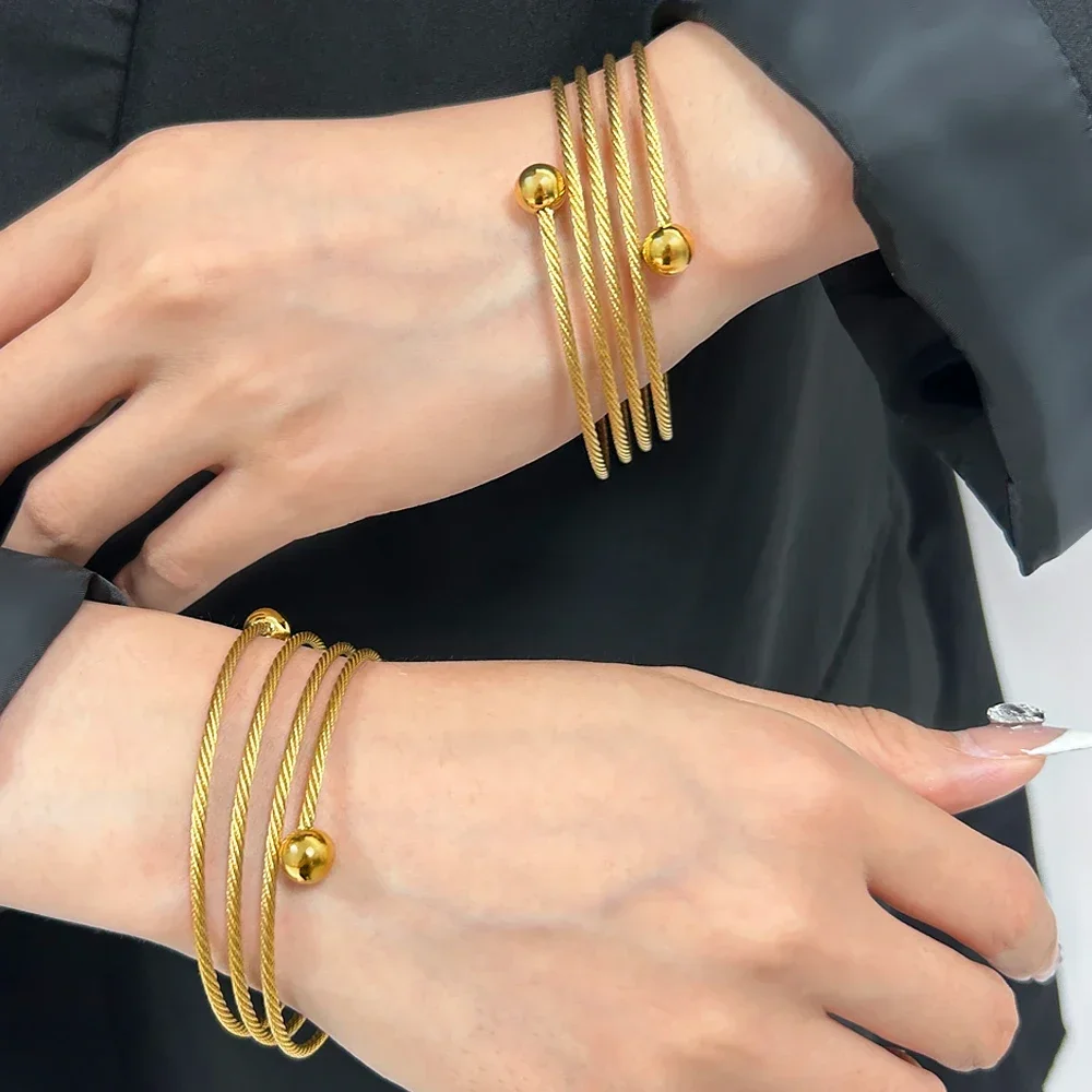 Браслет из нержавеющей стали 304L с многослойной металлической текстурой летнее