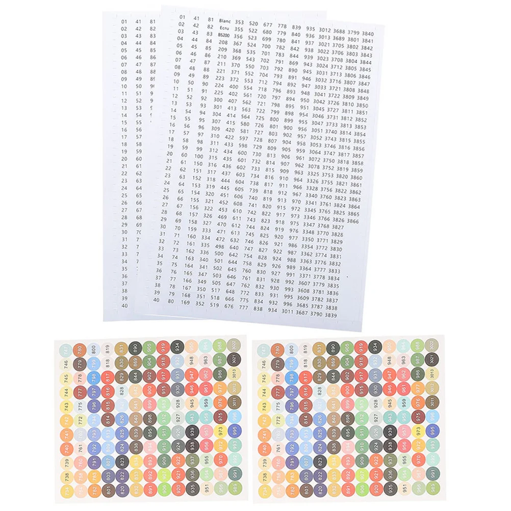

4 Sheets of Classified Number Stickers Storage Jar Marking Label Stickers Adhesive Labels
