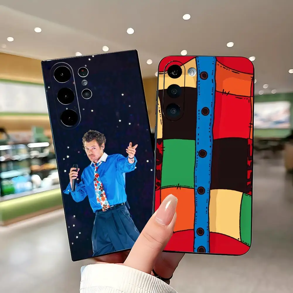 Фото Мягкий черный чехол для телефона Singer H-Harry Styles для Samsung Galaxy S26 S25 S24 S23 S22 S21 Plus Ultra Fold A №3