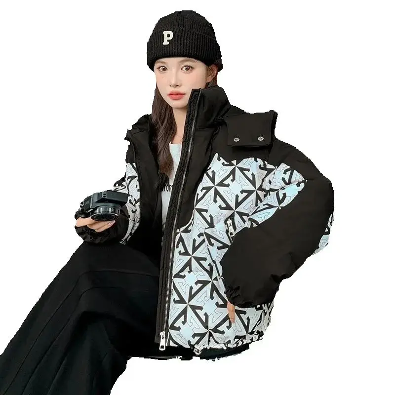 Пальто-парка модная куртка на гагачьем пуху с хлопковой подкладкой 2024 зимнее