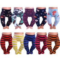 printed cotton leggings trousers for 18inch american doll 43cm reborn baby doll pants doll clothes accessories for classic nancy