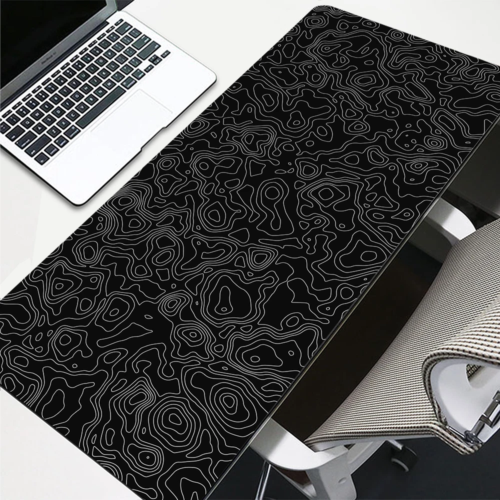 

Black White Mouse Pad Large Gaming Mousepad Compute Strata Liquid Mouse Mat Gamer Mousemat XXL for PC Keyboard Pads Desk Mat