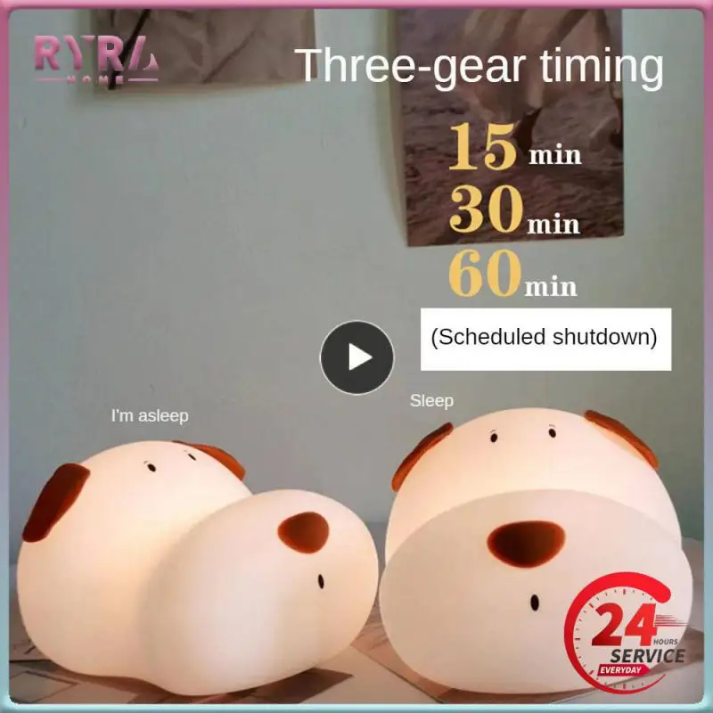 

1~8PCS Dimming Timer Light Pat To Change Color Dimming Timing Color Changing Night Light Built-in Battery Xiaohage Silicone Lamp