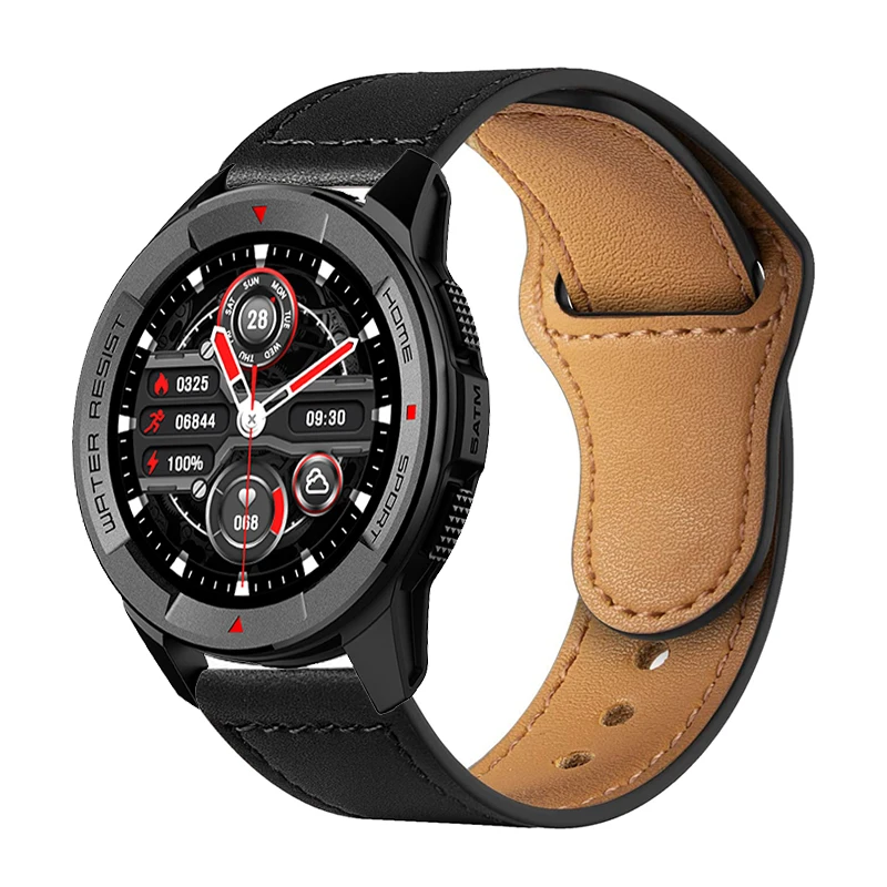 

Ремешок из натуральной кожи для наручных часов Mibro X1 A1, аксессуары для умных часов, браслеты для Mibro C2 Lite, цветной, с воздушным ремешком, 20 мм 22 ...