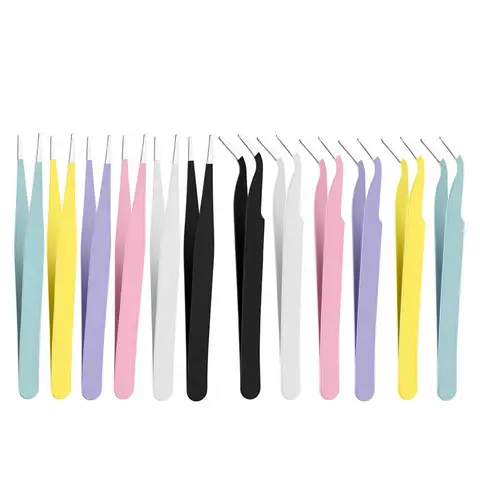 Пинцеты SEVENWELL цветные набор из нержавеющей стали