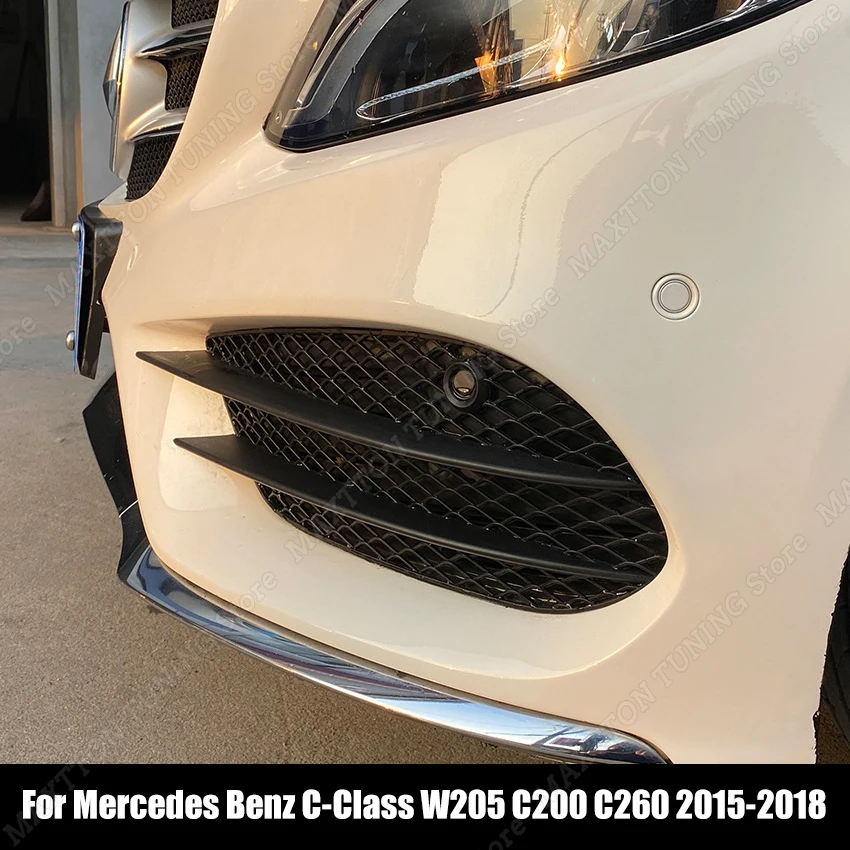 

Front Fog Light Shrouds Bumper Splitter Spoiler Grille ABS For Mercedes Benz C-Class W205 C200 C260 2015-2018