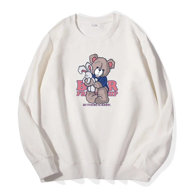 Женские толстовки с капюшоном толстовка принтом милого медведя для девочек