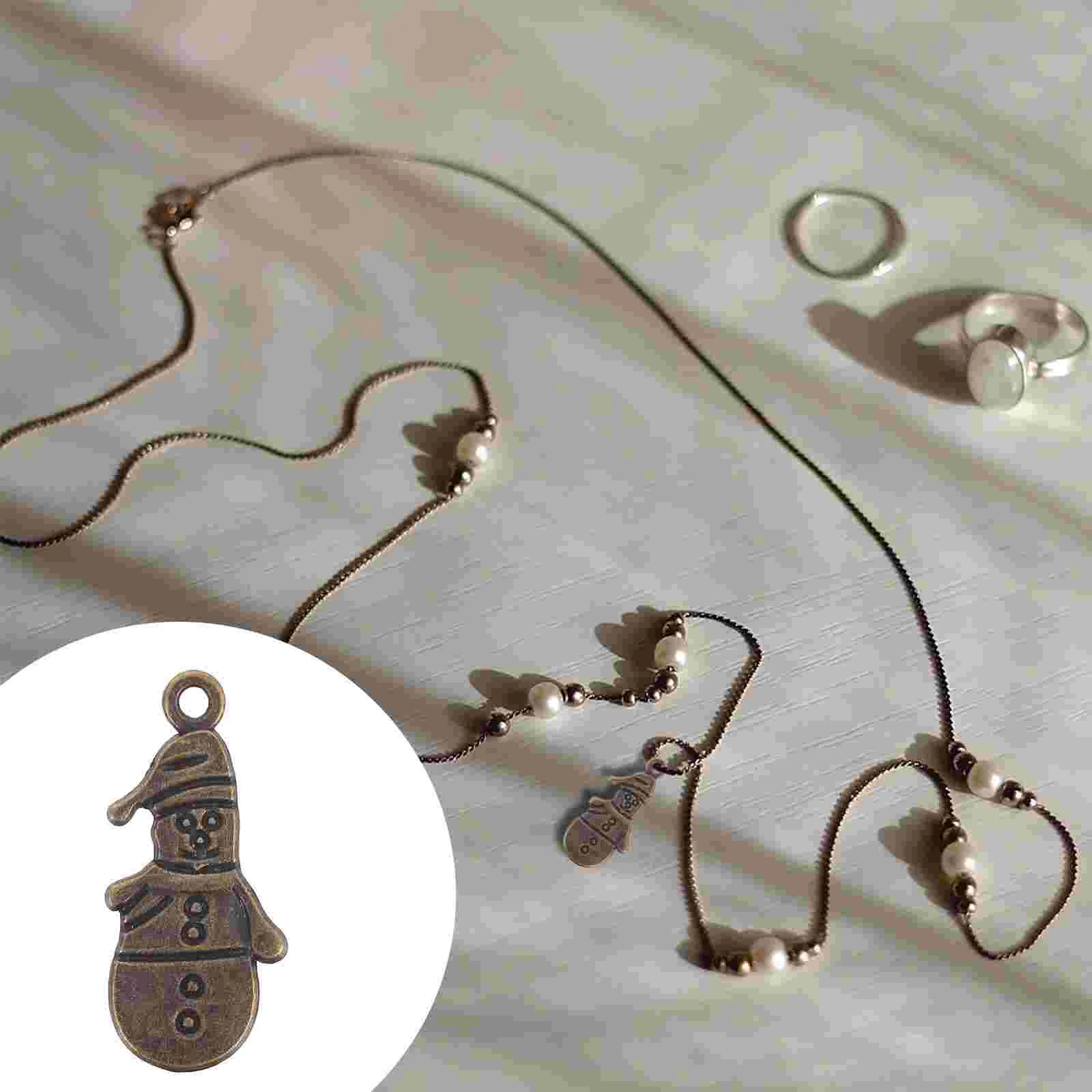 

100Pcs Snowman Beautiful Lovely DIY Supplies DIY Accessories Necklace Charms for Earrings Necklace