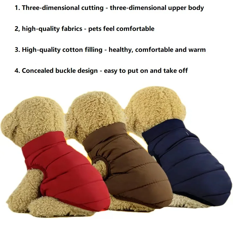 

Winter Warm Dog Clothes Outfit Vest Winter Windproof Pets Dog Jacket Coat Padded for Small Medium Large Perros Outfit