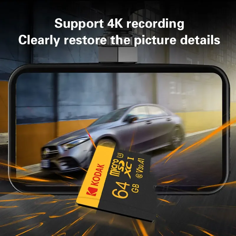 10 шт. Kodak оригинальная TF Micro SD карта 128 Гб памяти Microsd C10 U3 флэш-карта 64 ГБ с