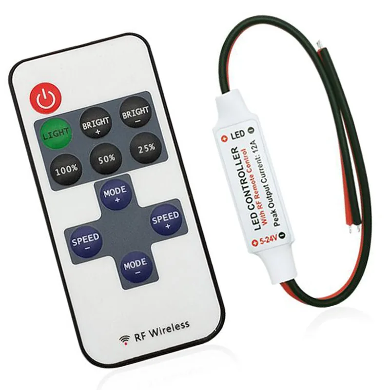 

11keys single color LED controller dimmer power switch DC 5V 12V 24V 12A dimming For 5050 3528 3014 2835 led strip light