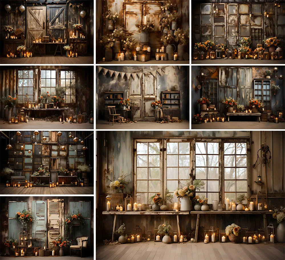 Фон для фотосъемки Mehofond винтажная деревянная дверь