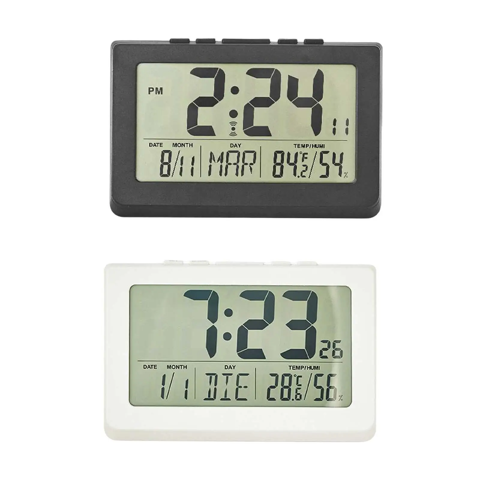 

Многофункциональные цифровые часы, современные настольные часы с ЖК-дисплеем температуры и влажности для гостиной, декора, офиса, ресторан...