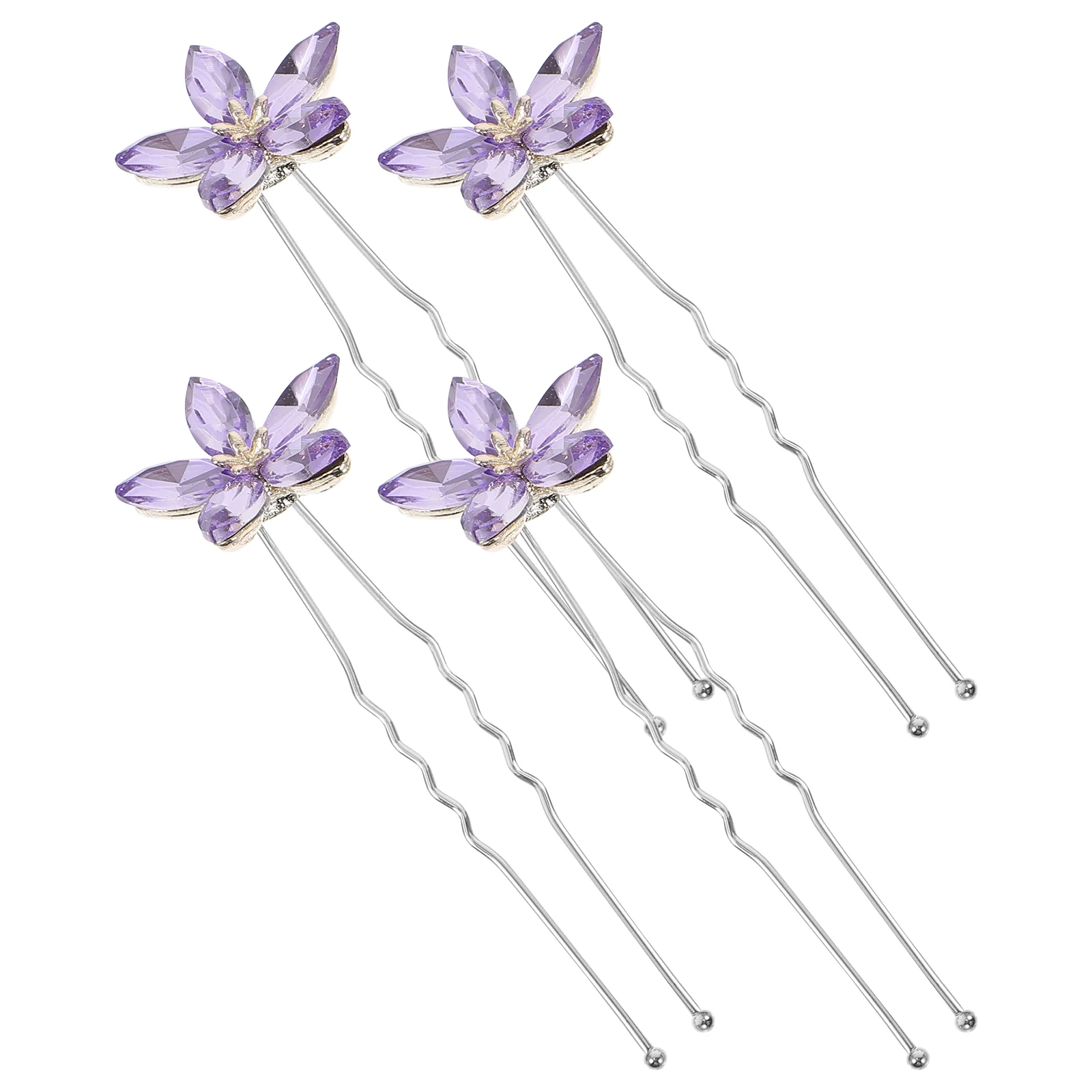 

4pcs Rhinestone Bobby Pins U Shaped Hair Pins Bridal Headpiece Wedding Hair Jewelry